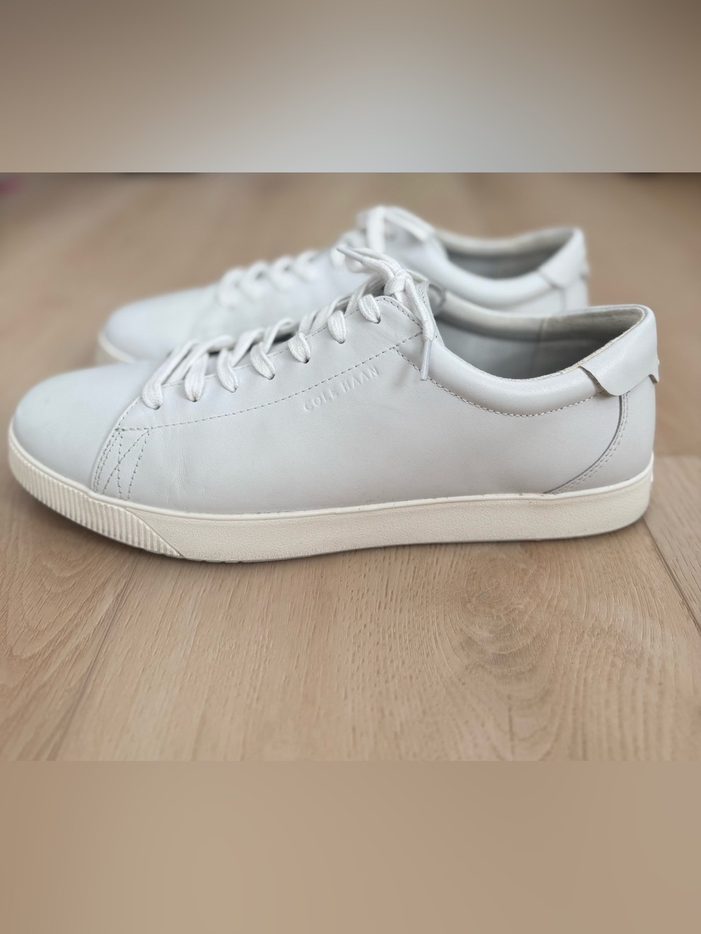 Cole Haan Men’s 11.5W Grand 360 White Leather Lace up Sneakers